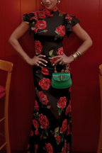 Meilin | Floral Maxi Dress Cheongsam Style