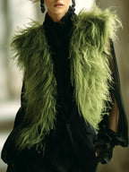 Olive Luxe | Faux fur vest