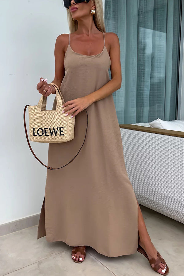 Myriam | Maxi Dress Solid Backless with Straps - Novaesta