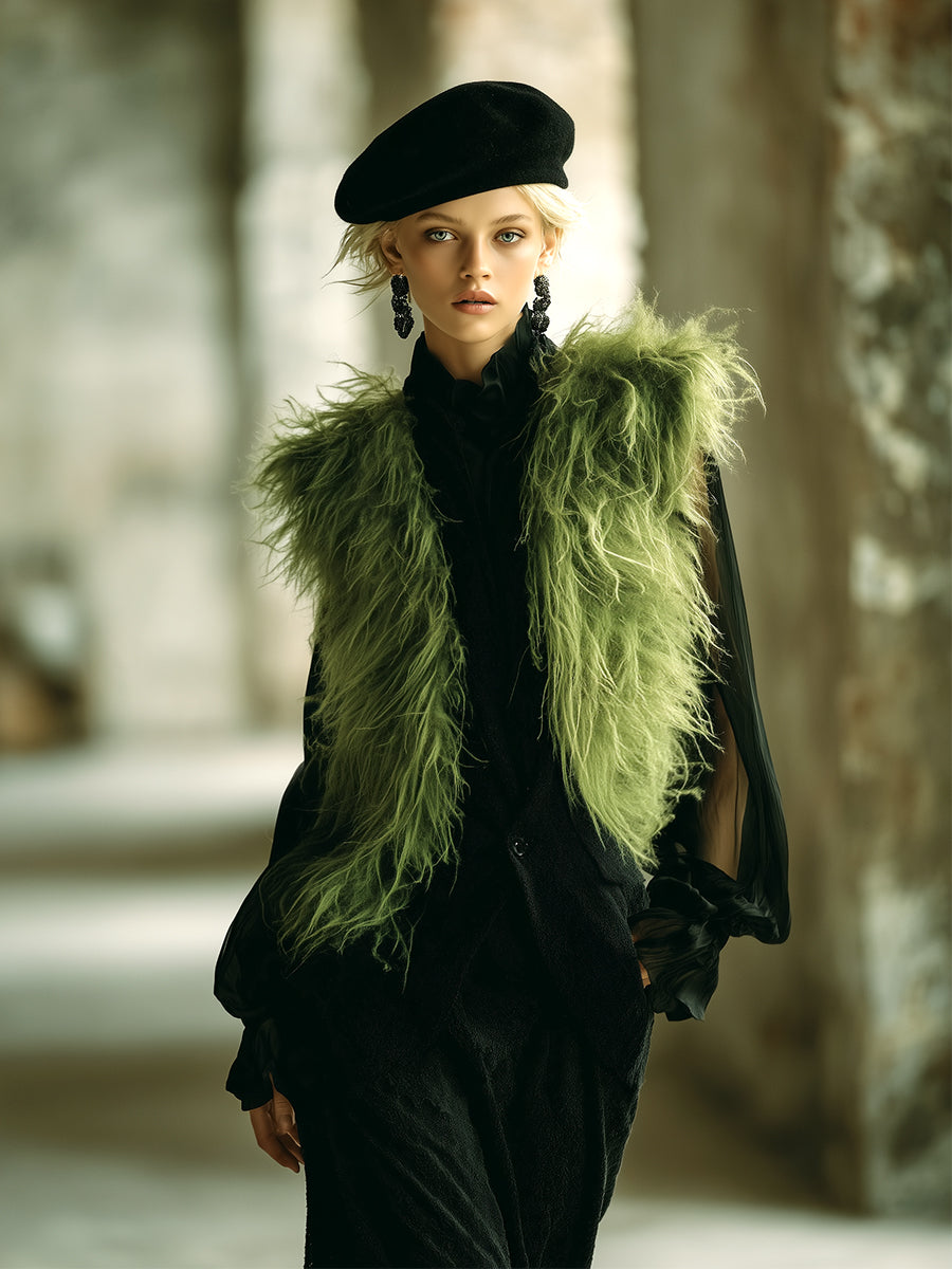 Olive Luxe | Faux fur vest - Novaesta