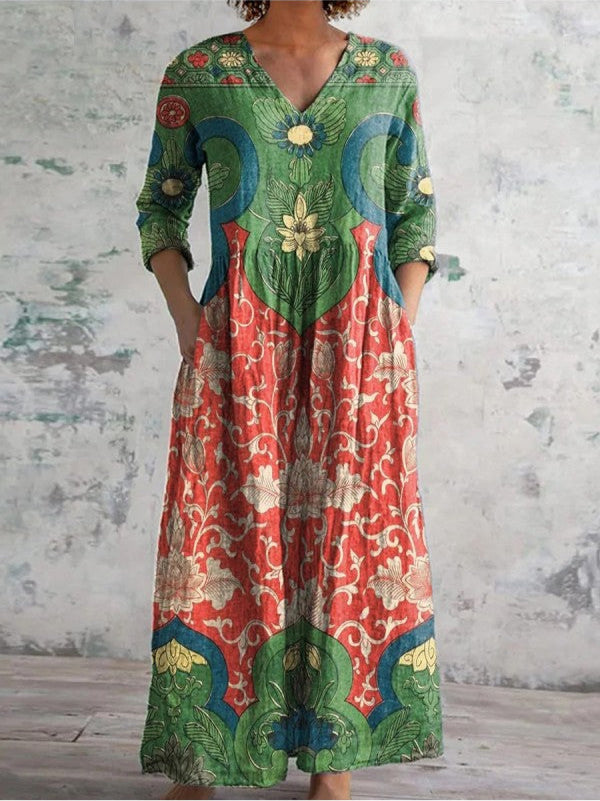 Ayla | Vintage Floral Long Dress