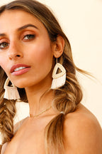 Natural Koko Woven Straw Earrings