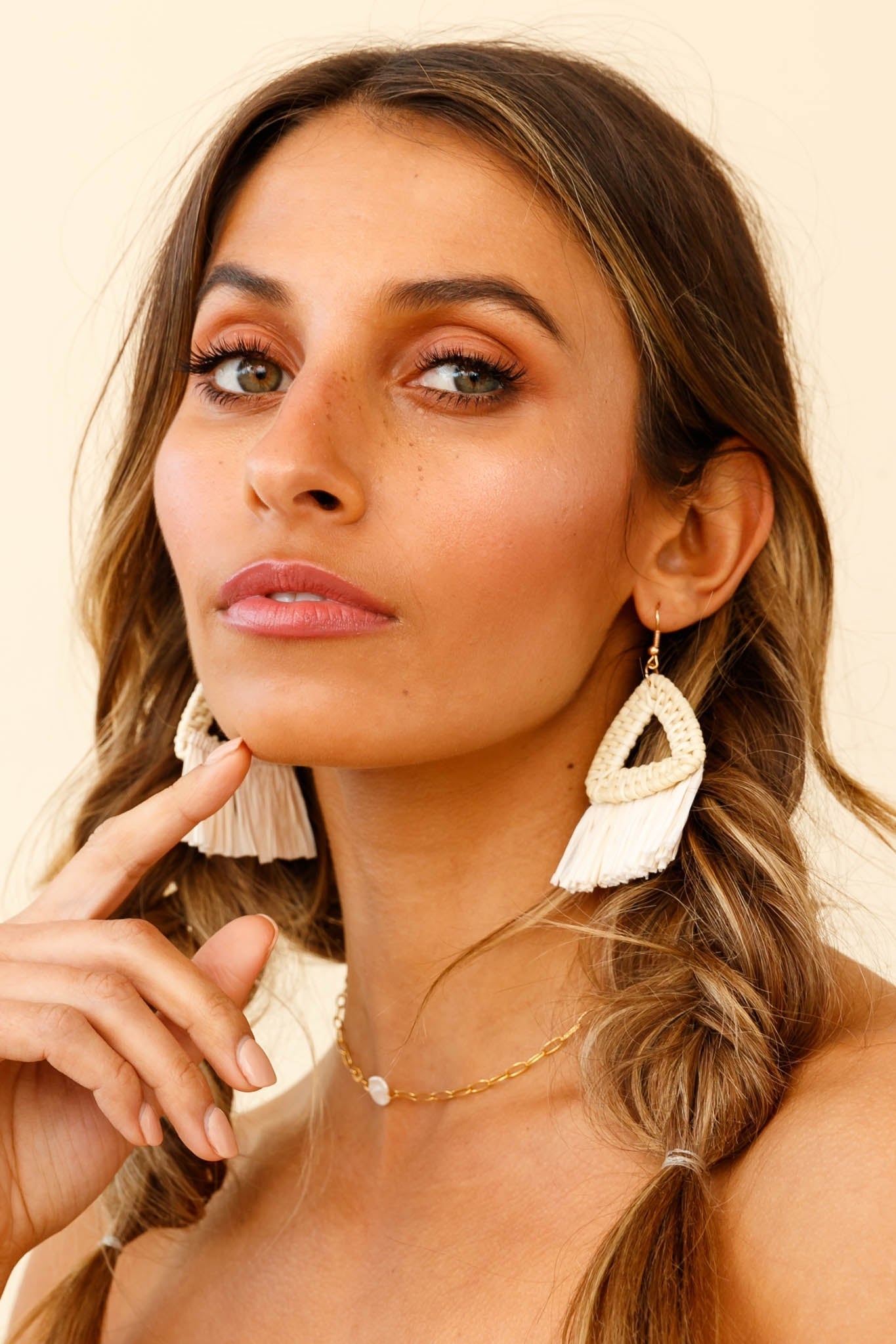 Natural Koko Woven Straw Earrings