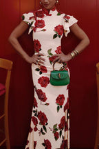 Meilin | Floral Maxi Dress Cheongsam Style