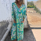 Maëlle | Maxi Bohemian Dress with Abstract Print