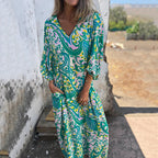 Maëlle | Maxi Bohemian Dress with Abstract Print