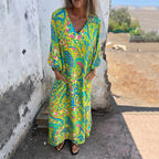 Maëlle | Maxi Bohemian Dress with Abstract Print